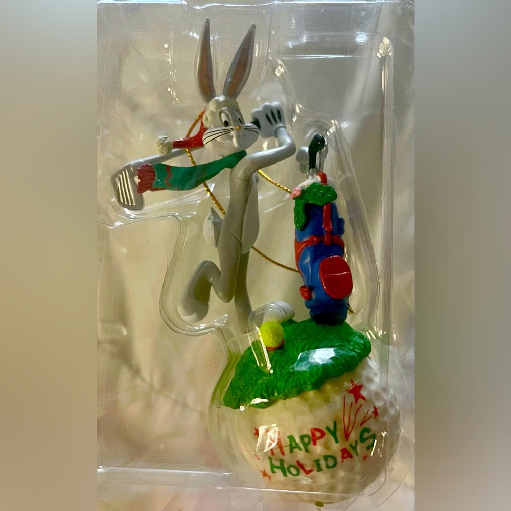 Looney Tunes Bugs Bunny Christmas Ornament Golf Vintage 1997 Warner Bros Cartoon